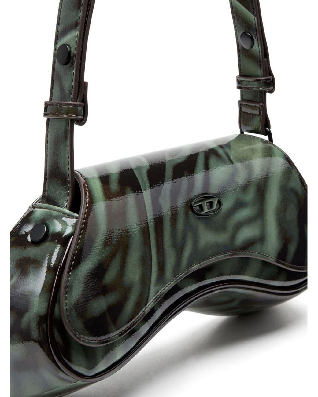 DIESEL Play Zebra-Print Crossbody Bag in Green | Lyst Canada
