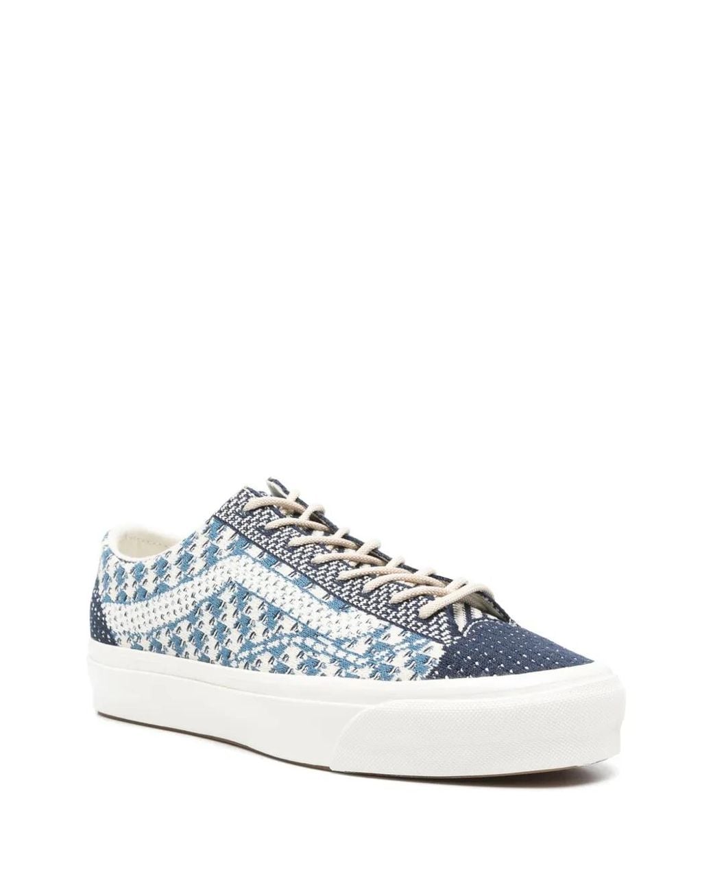 Vans Blue Patterned-Jacquard Sneakers