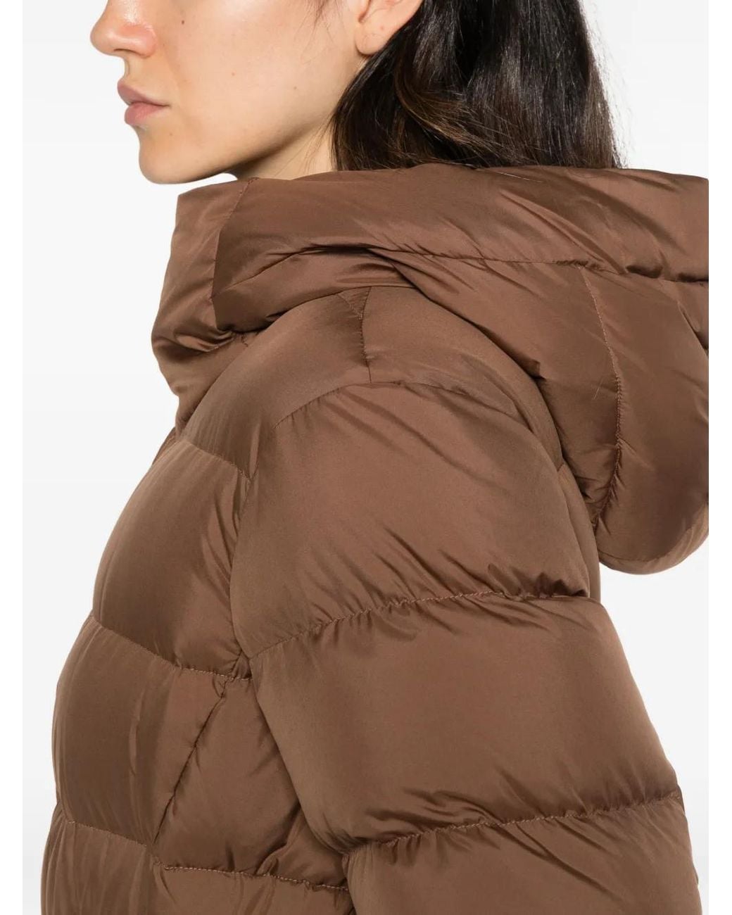 Max Mara Brown Belted Puffer Coat