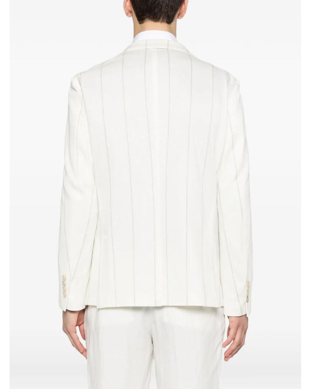 Blazer A Rayas Eleventy de hombre de color White