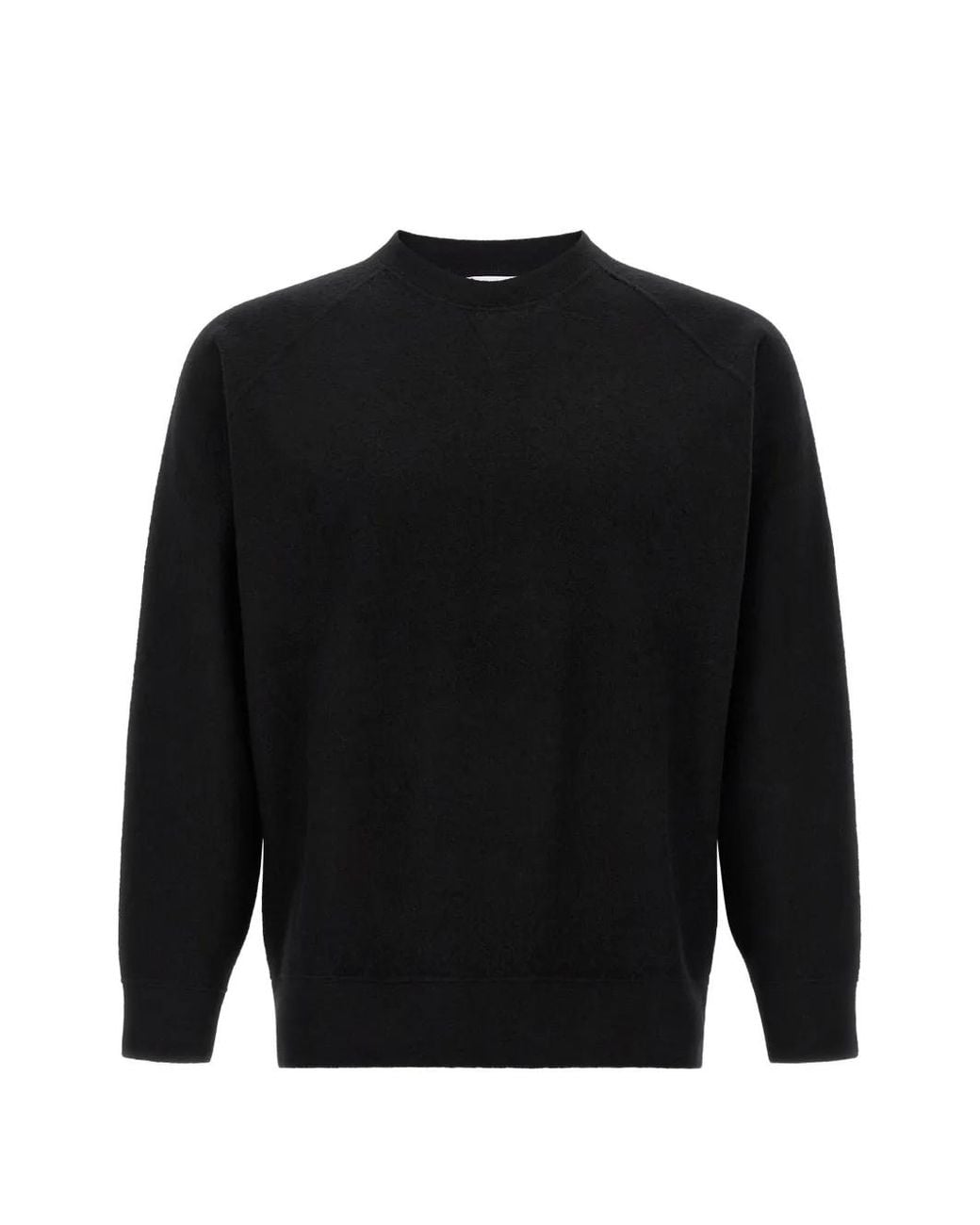 Oliver Lattughi Black Raglan-Sleeve Merino-Wool Sweater for men