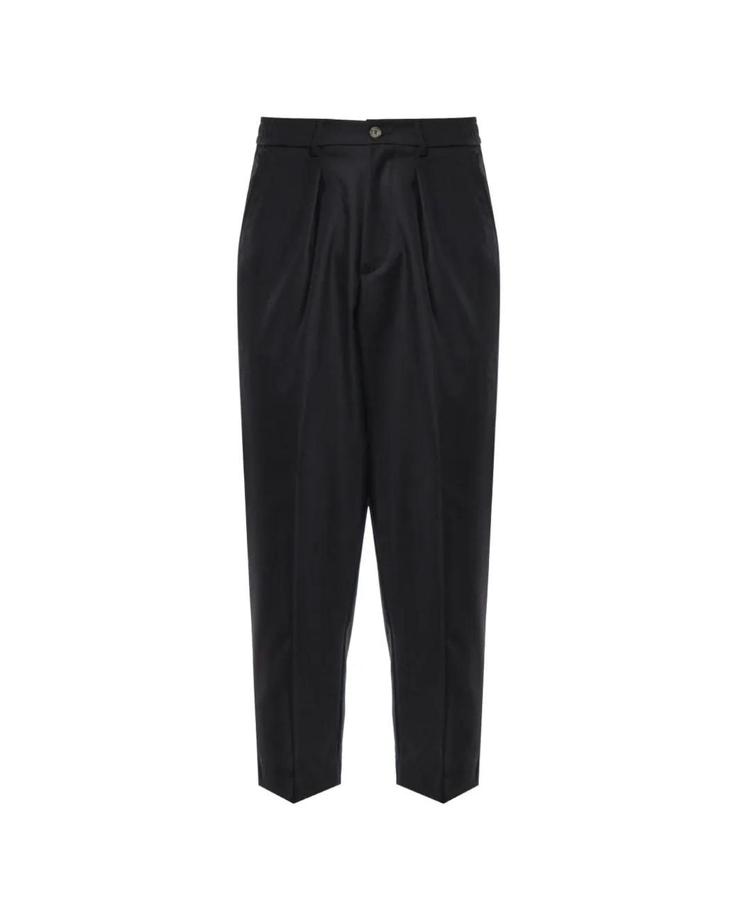 Giuliano Galiano Black Hans Pleated Elasticated-Waistband Trousers for men