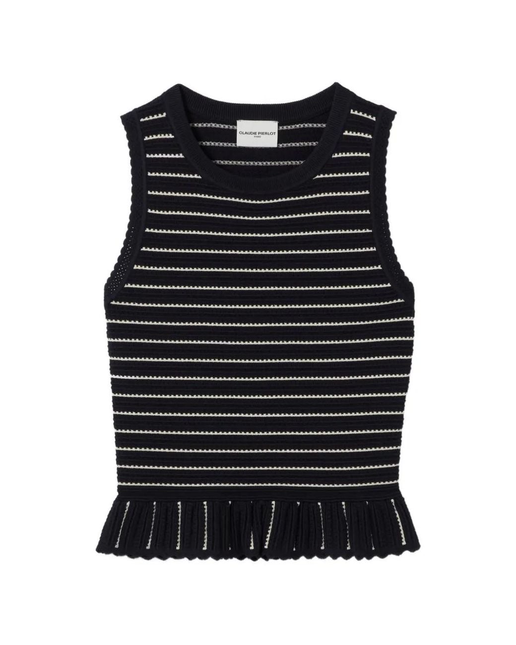 Claudie Pierlot Black Striped Knit Top