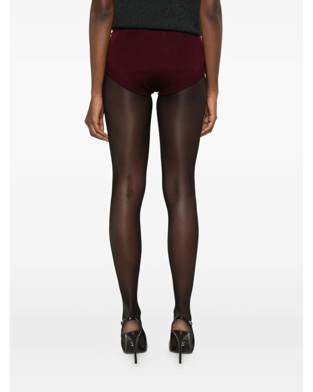ROWEN ROSE Red Knitted Shorts