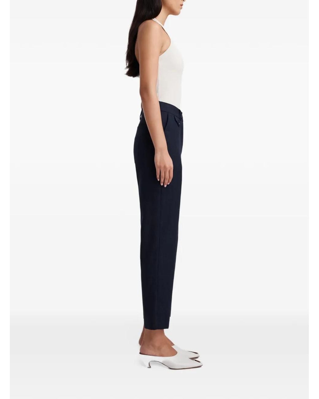 Anna Quan Blue Juliette Check-Pattern Trousers