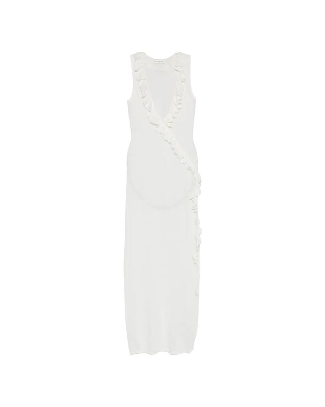Asta Resort White Antonella Ruffled Maxi Dress