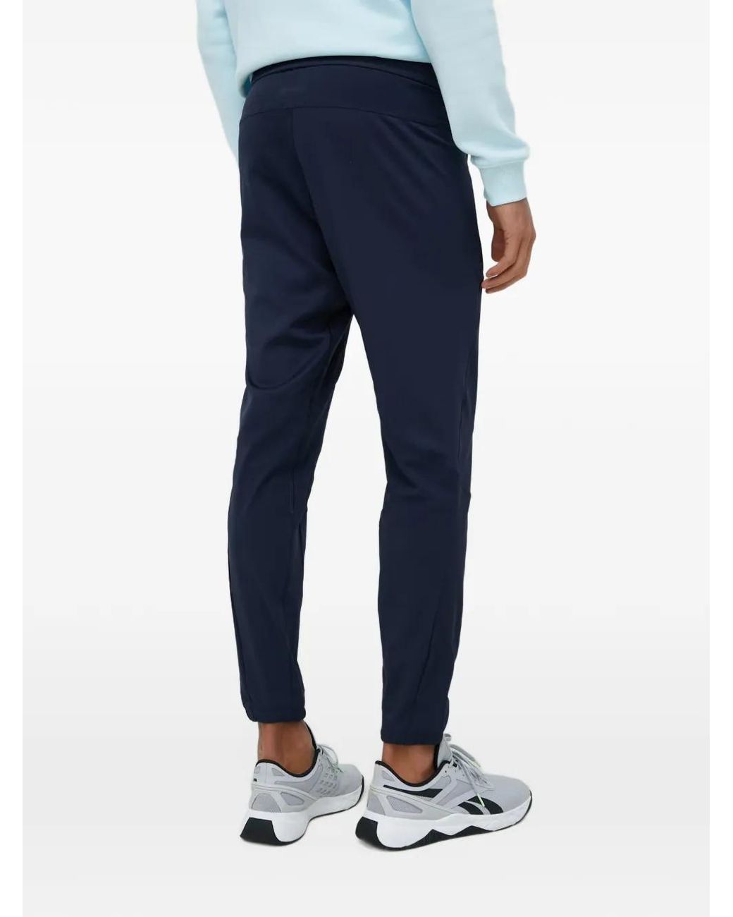 Adidas Blue Logo-Print Track Pants for men