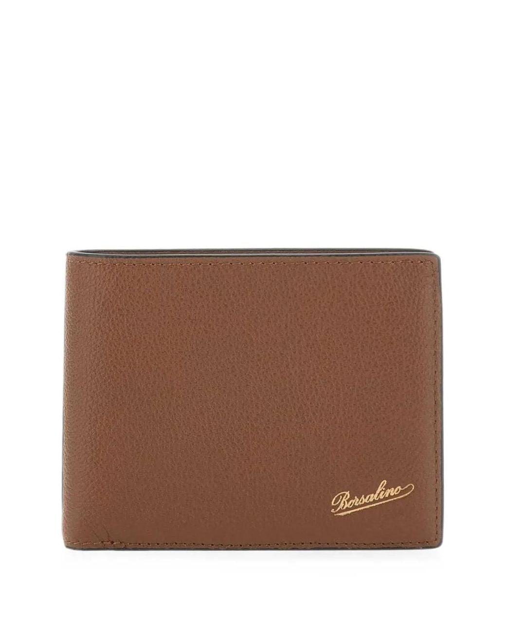 Borsalino Brown Portefeuille Pliant À Logo Embossé for men