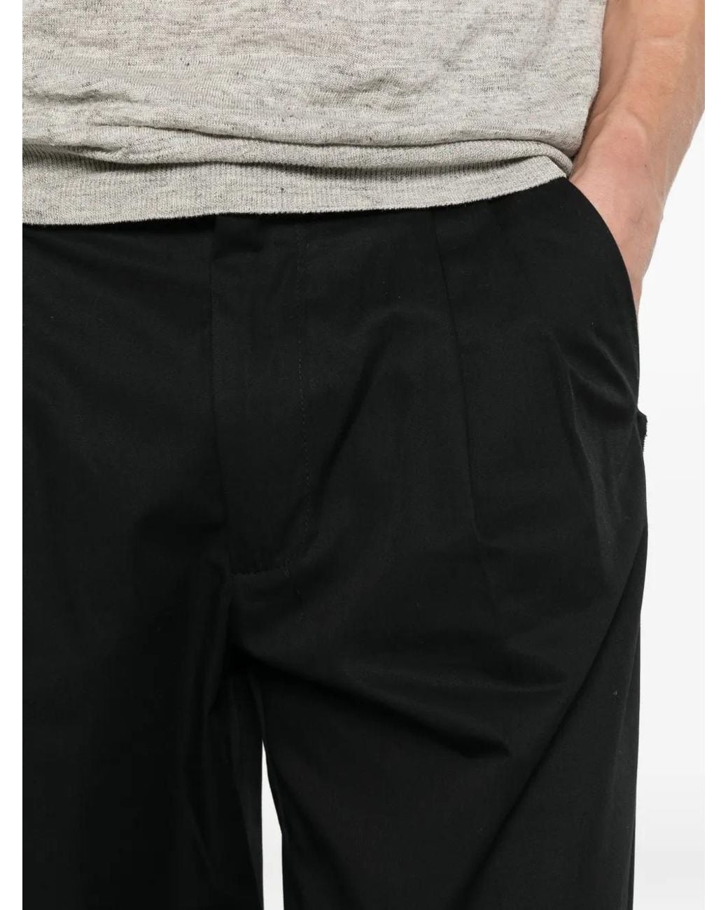 Amaranto Black Belt-Loops Trousers for men