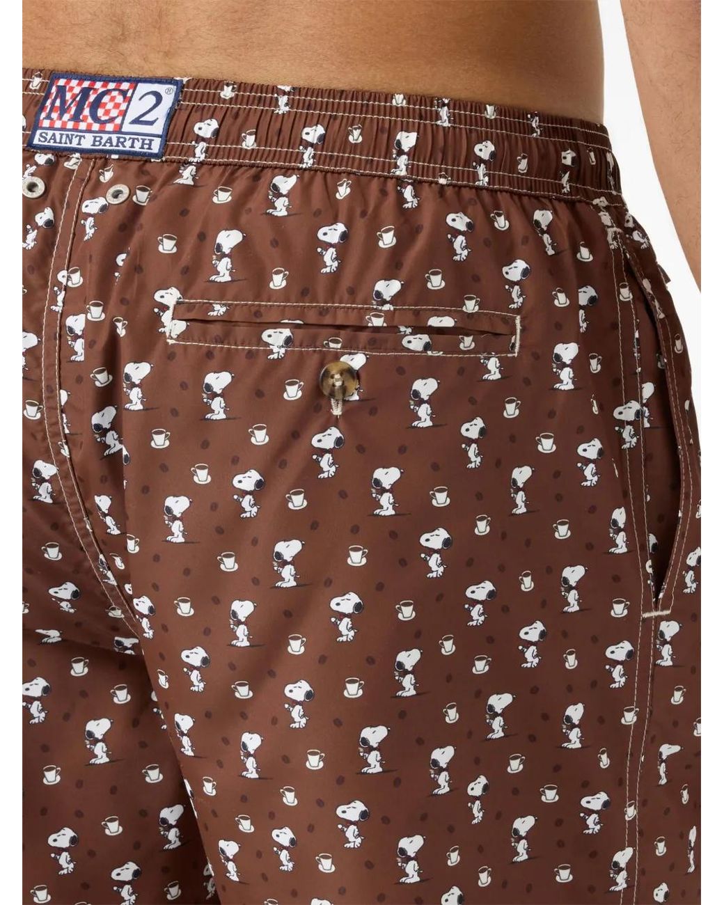 Mc2 Saint Barth Red Lighting Micro Swim Shorts With Snoopy Print Special Edition for men