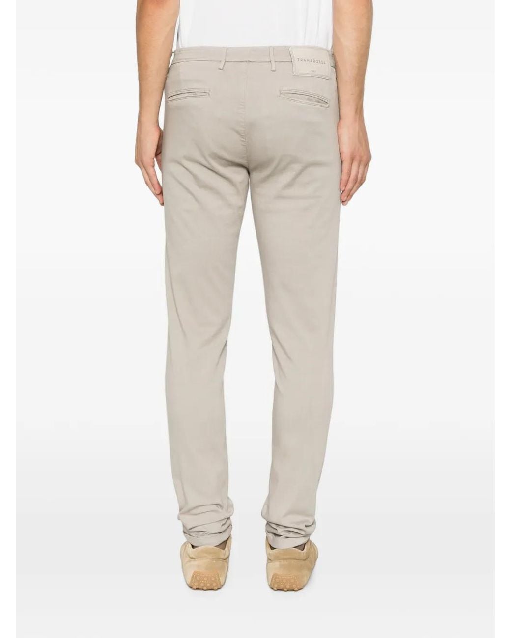 Sartoria Tramarossa White Pantalon Fuselé Luis À Plaque Logo for men