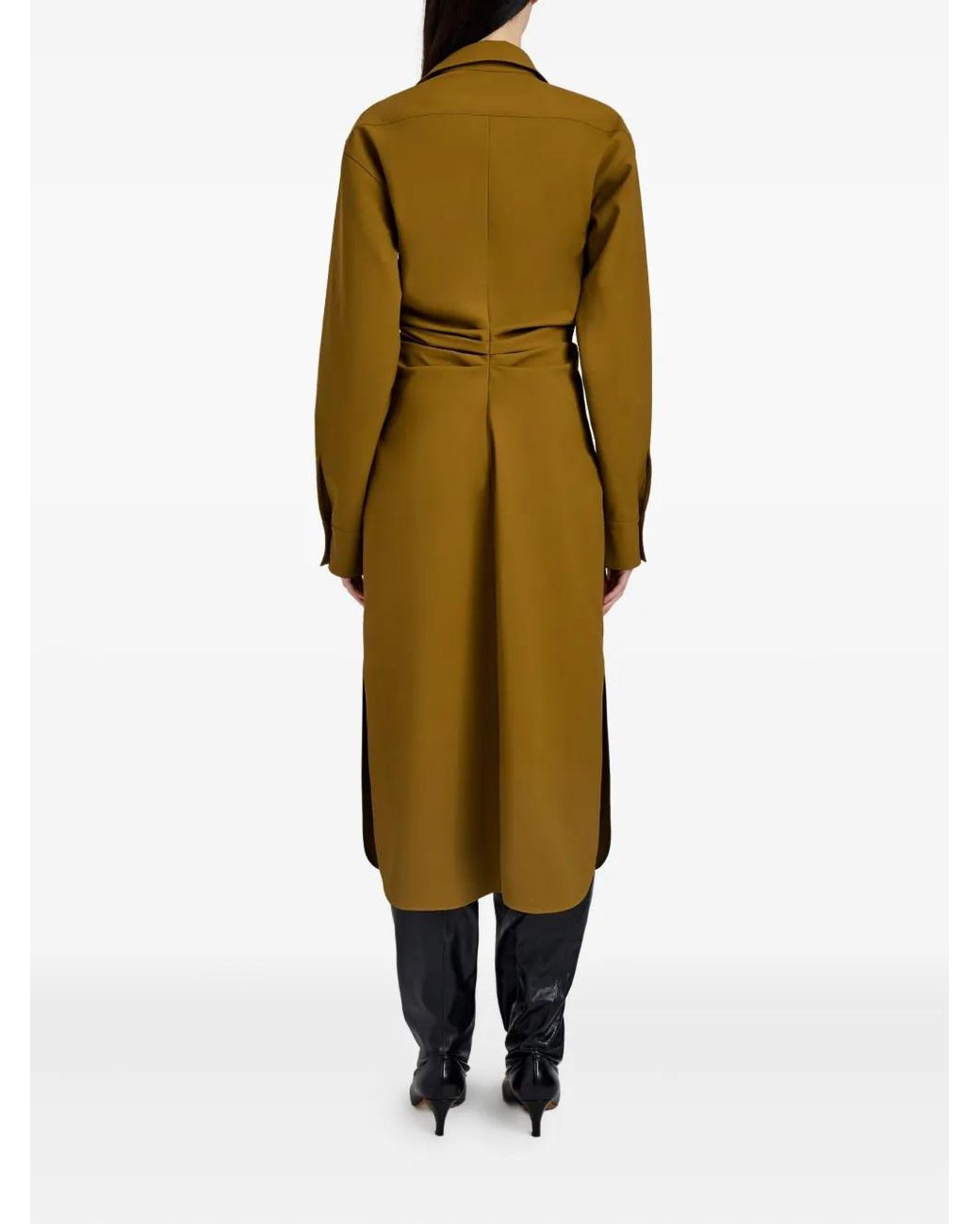 Proenza Schouler Button-Down Midi-Blousejurk in het Brown