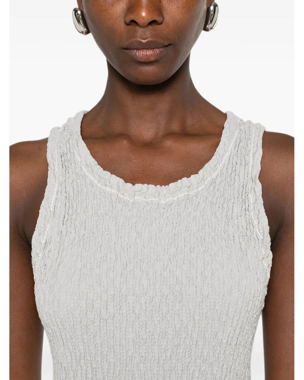 Issey Miyake White Robe Wavelet Ensemble Clair