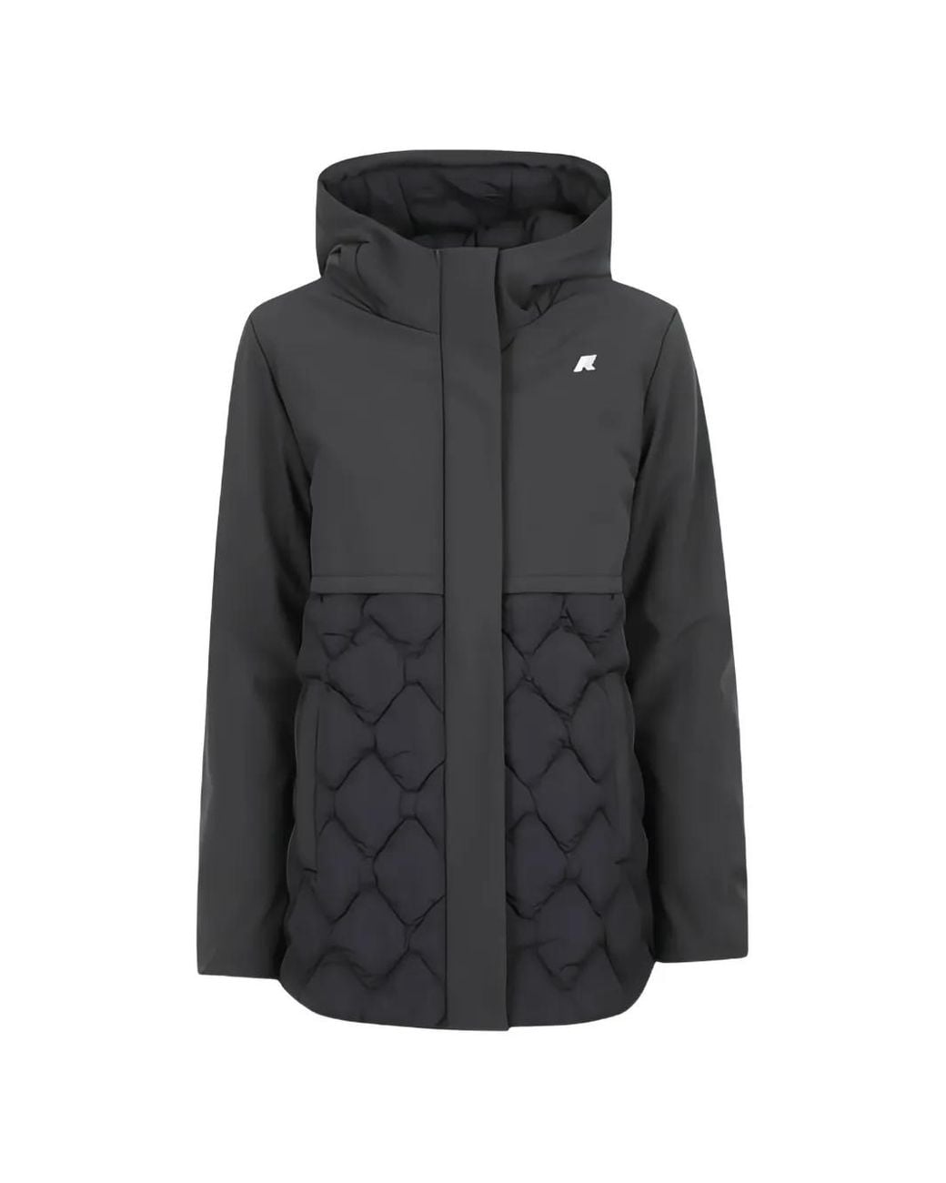 K-Way Black Siphane Quilted Hooded Jacket