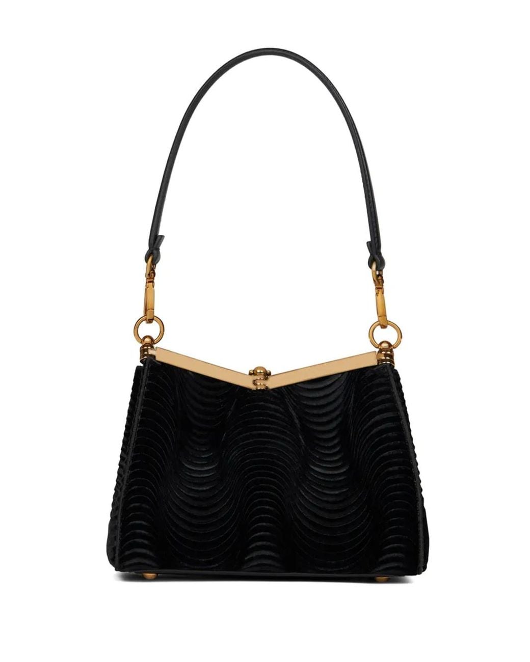 Etro Black Small Velvet Vela Bag
