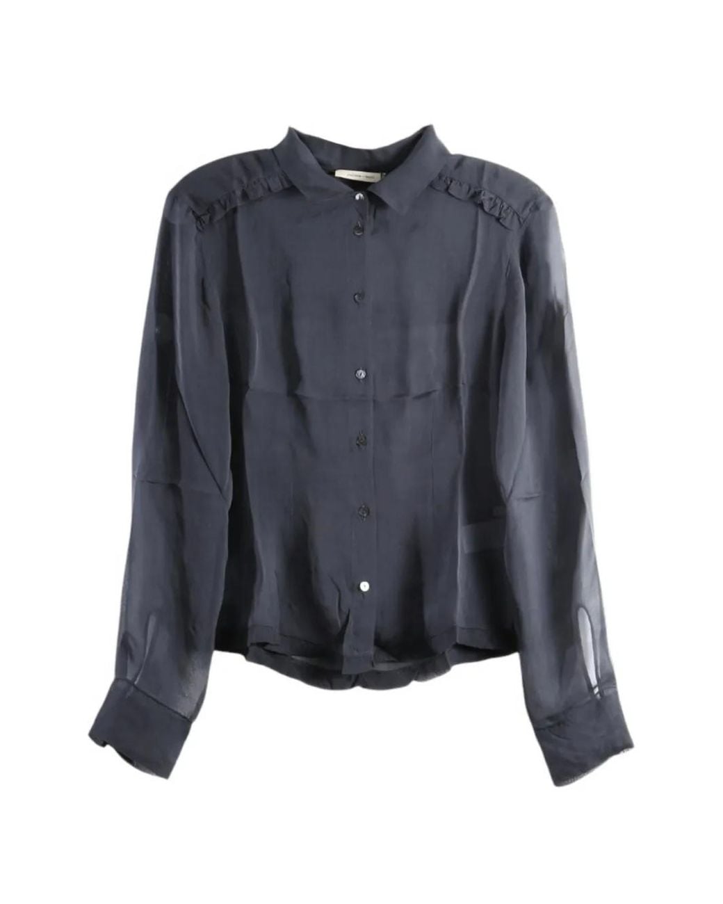 Paloma Wool Blue Sheer Ruffled Shirt