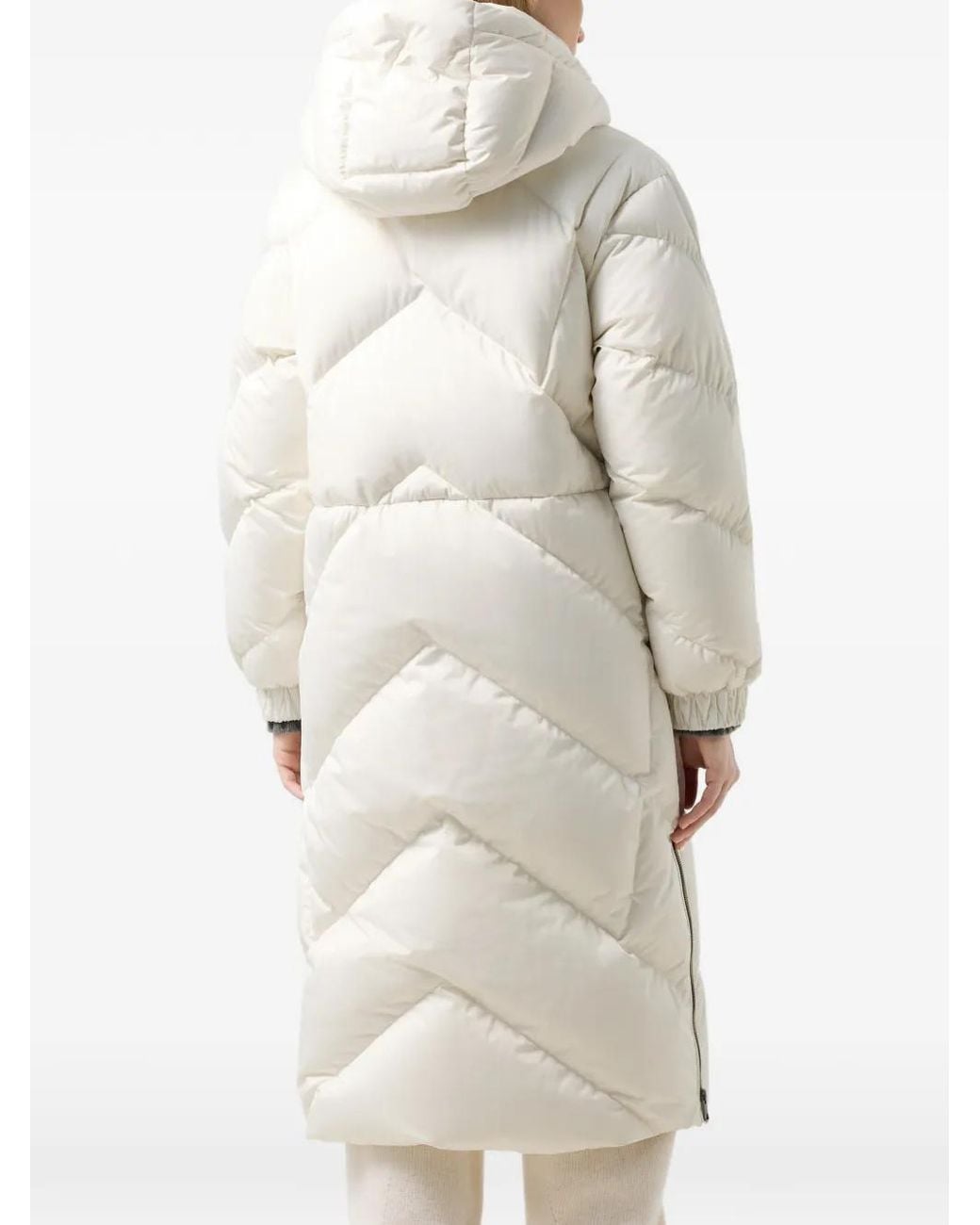 Bogner Natural Ginny Quilted Hooded Coat