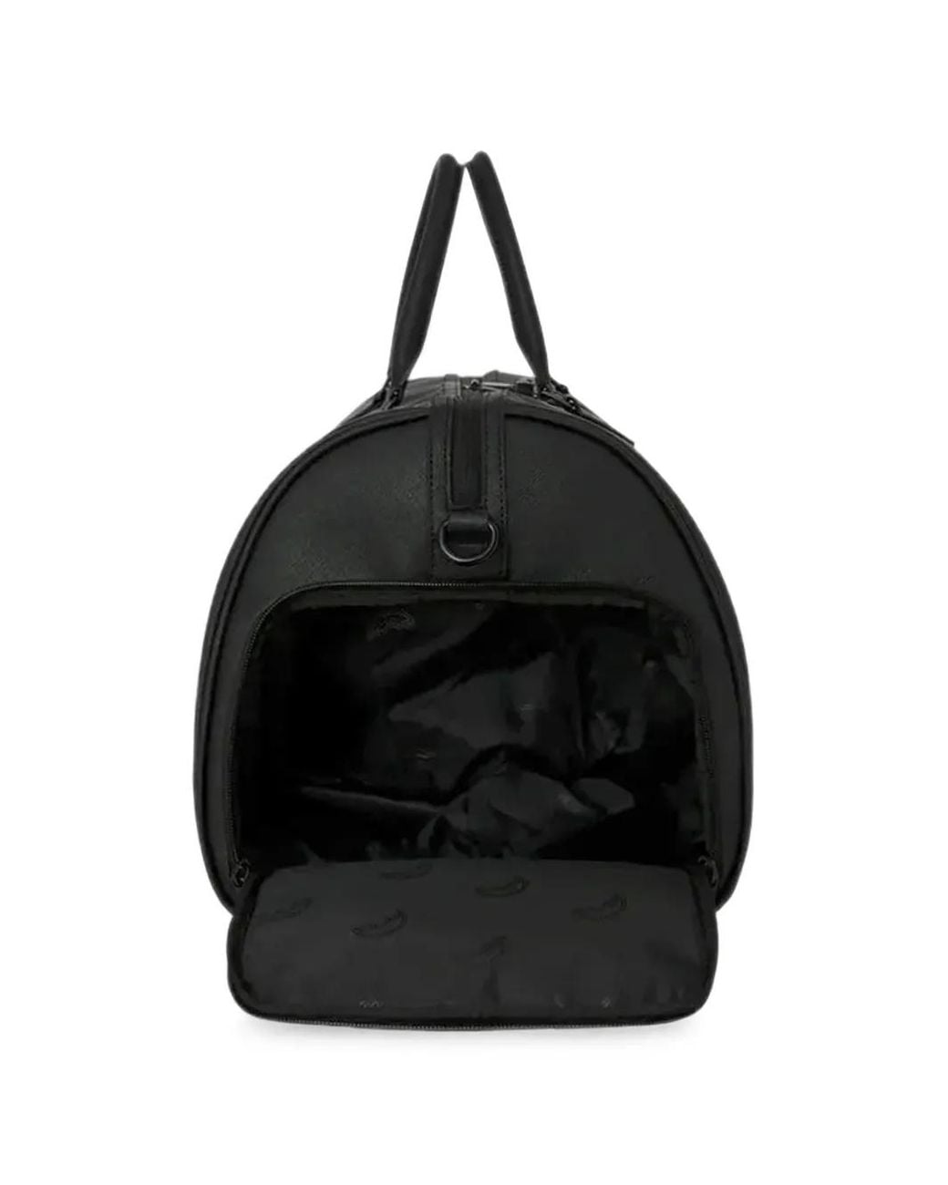 Sprayground Black The Golden Fang Embossed Duffle Bag for men