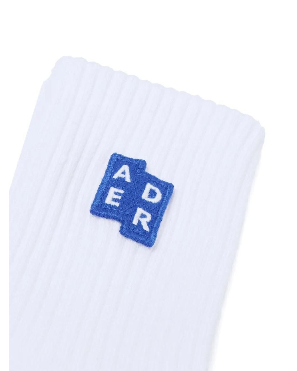 Adererror White Embroidered Logo-Patch Socks