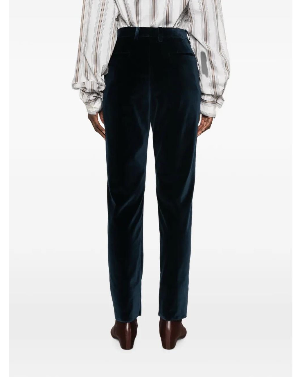 Etro Black Velvet Tailored Trousers
