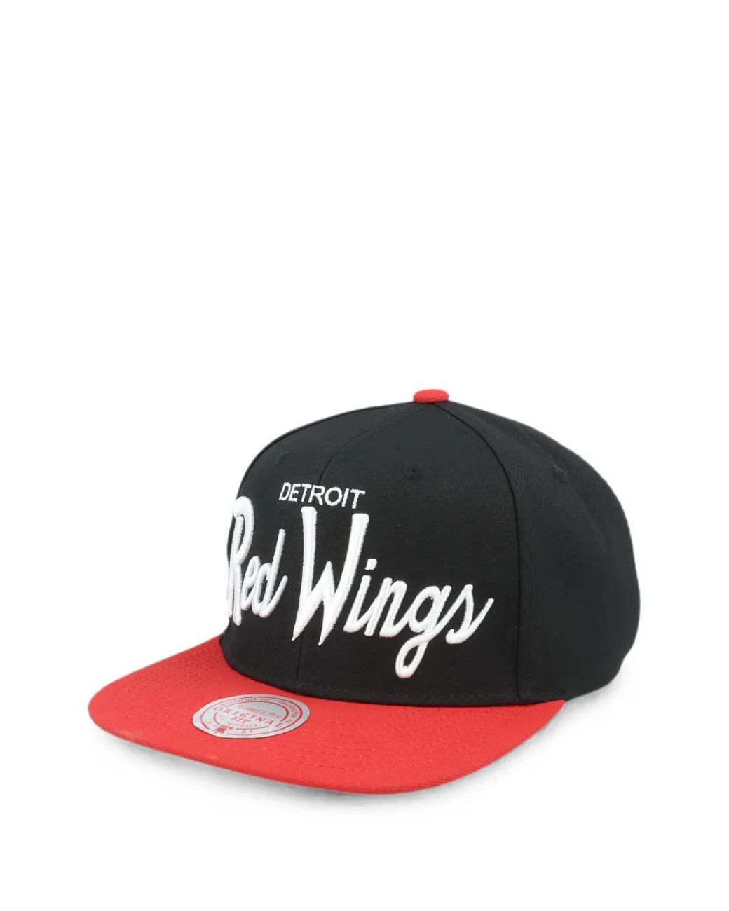 Mitchell & Ness Red Detroit Wings Script Snapback Cap for men