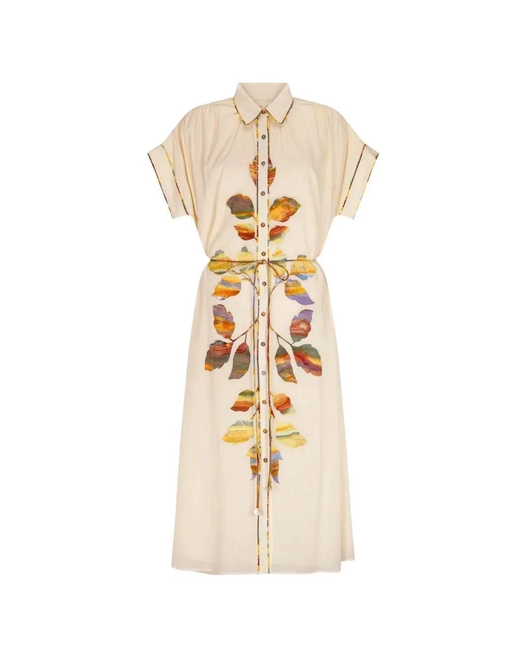 Carolina K White Button-Up Midi Dress