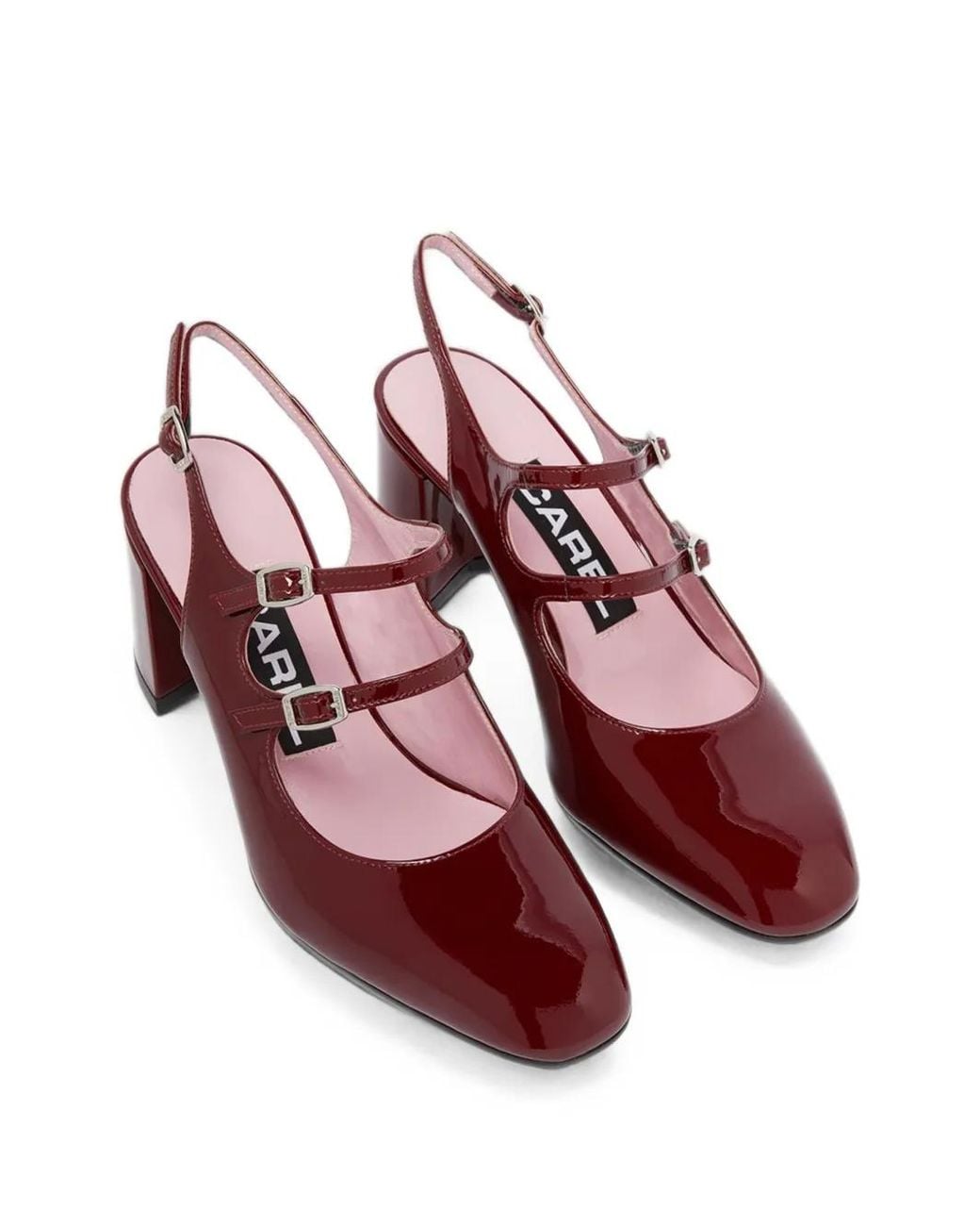 CAREL PARIS Pink Escarpins Banana En Cuir Verni À Bride Arrière