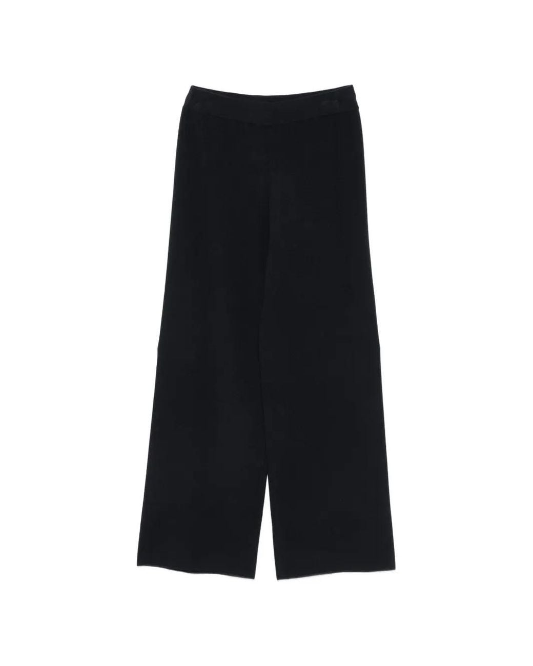 Max Mara Black Rotondo Elasticated-Waistband Wide-Leg Trousers