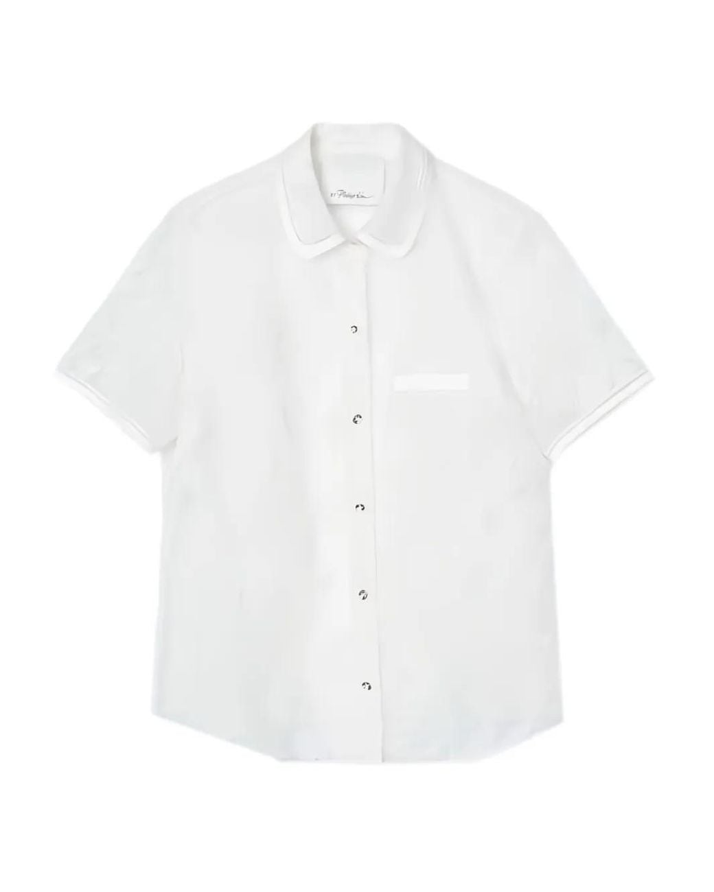 3.1 Phillip Lim White Floral-Pattern Short-Sleeve Shirt