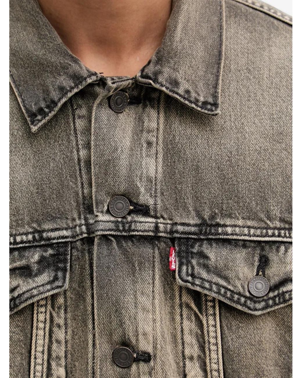 Levi's Gray Faded-Effect Denim Jacket for men