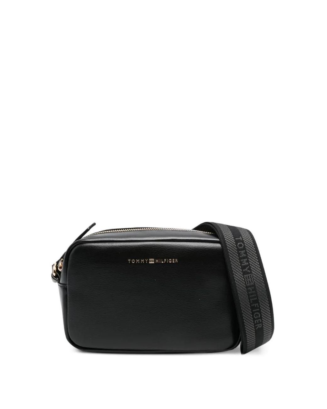 Tommy Hilfiger Black Logotape Camera Cross Body Bag