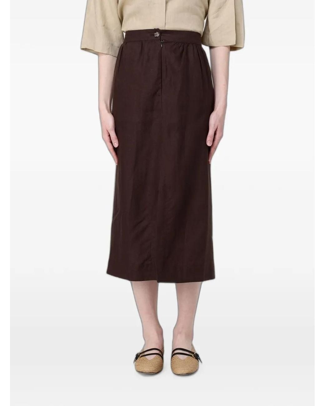 Colmar High Waist Midi-Rok in het Brown