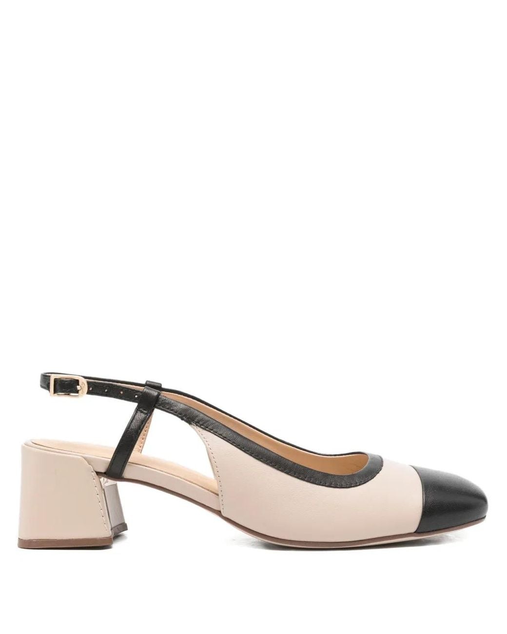 Clarks Natural 45Mm Nyta Slingback Leather Pumps