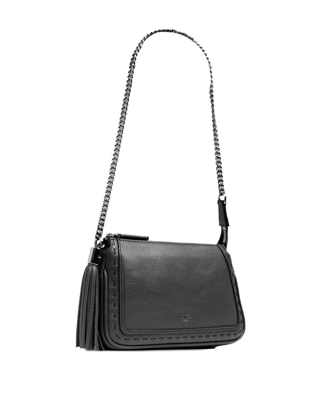 Lancel Black Premier Flirt Tassel Chain-Strap Shoulder Bag