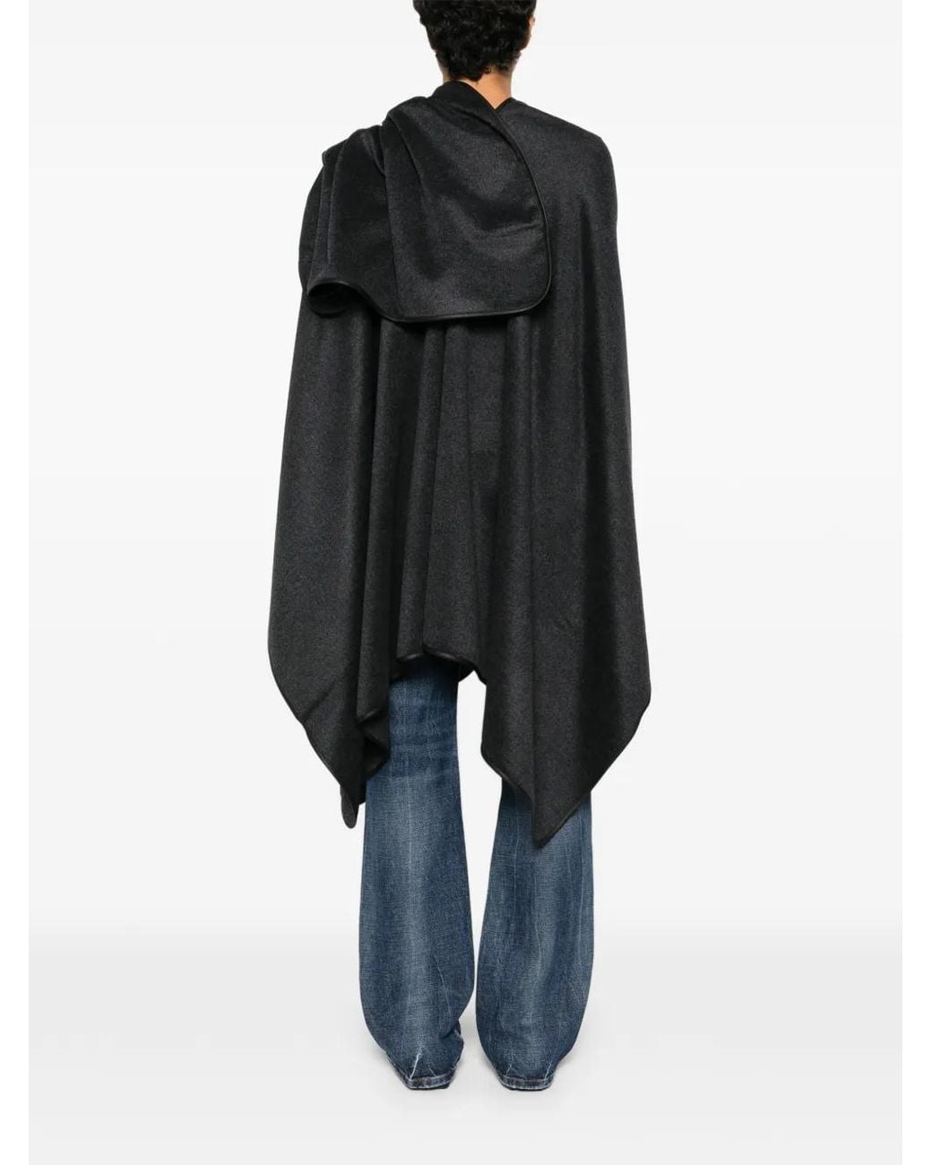 Totême Black Winter Flannel Cape