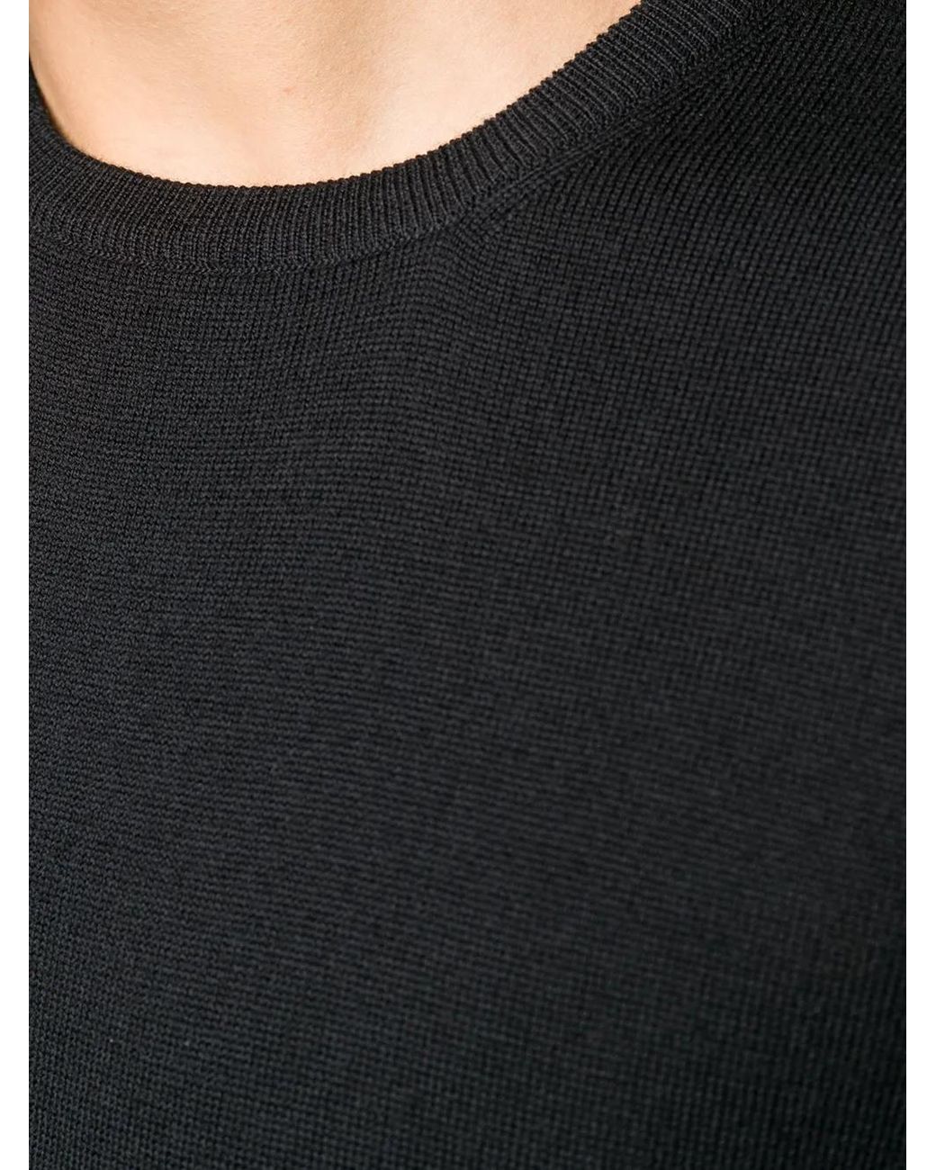Barba Napoli Black Round Neck Jumper for men