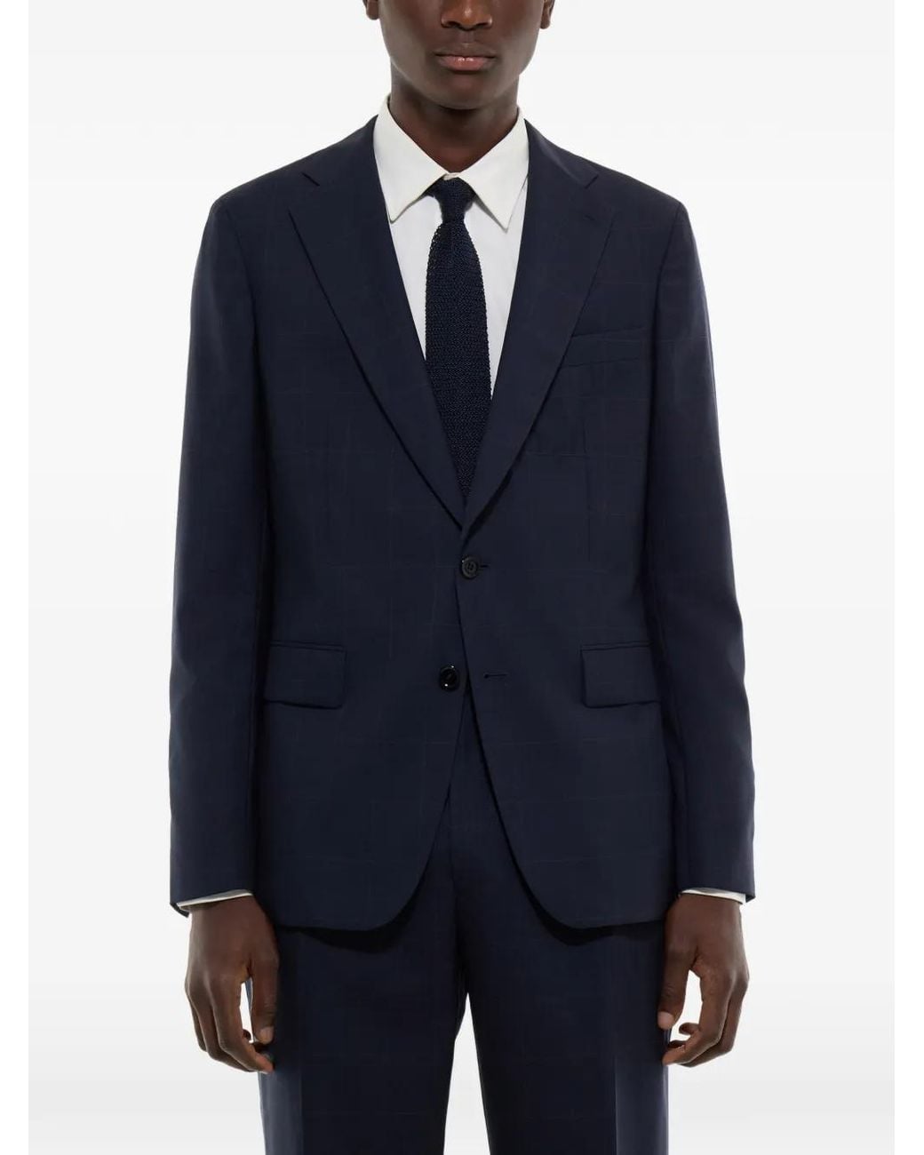 Fursac Blue Checked Dinner Suit for men