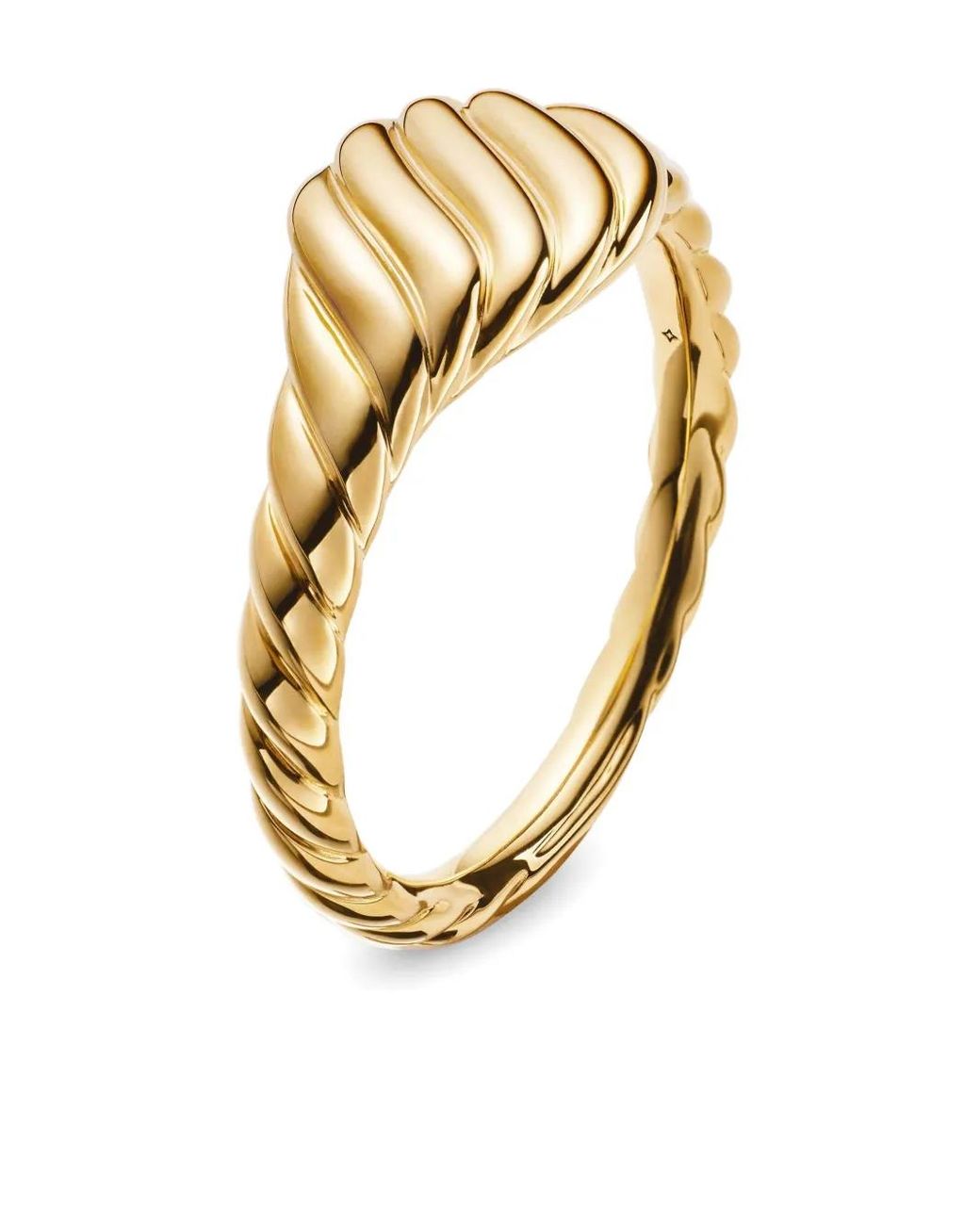 David Yurman Metallic 18Kt Sculpted Cable Micro Pinky Ring (7Mm)