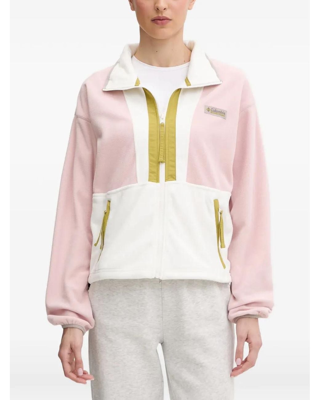 Columbia White Back Bowl Colour-Block Fleece Jacket