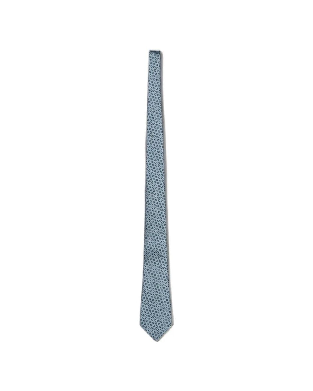 Zegna White Jacquard-Pattern Silk Tie for men