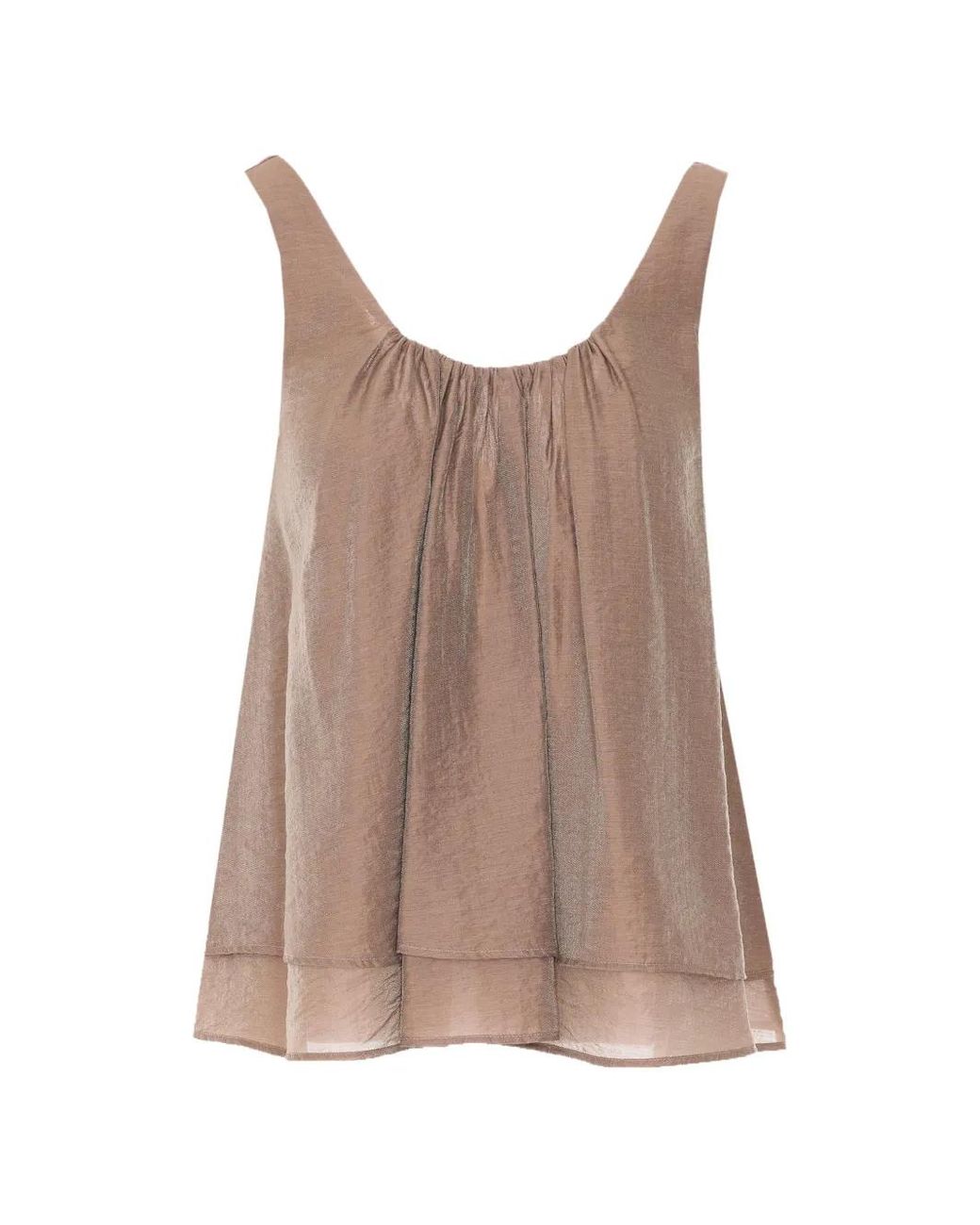 Elle Brown Draped-Detail Top