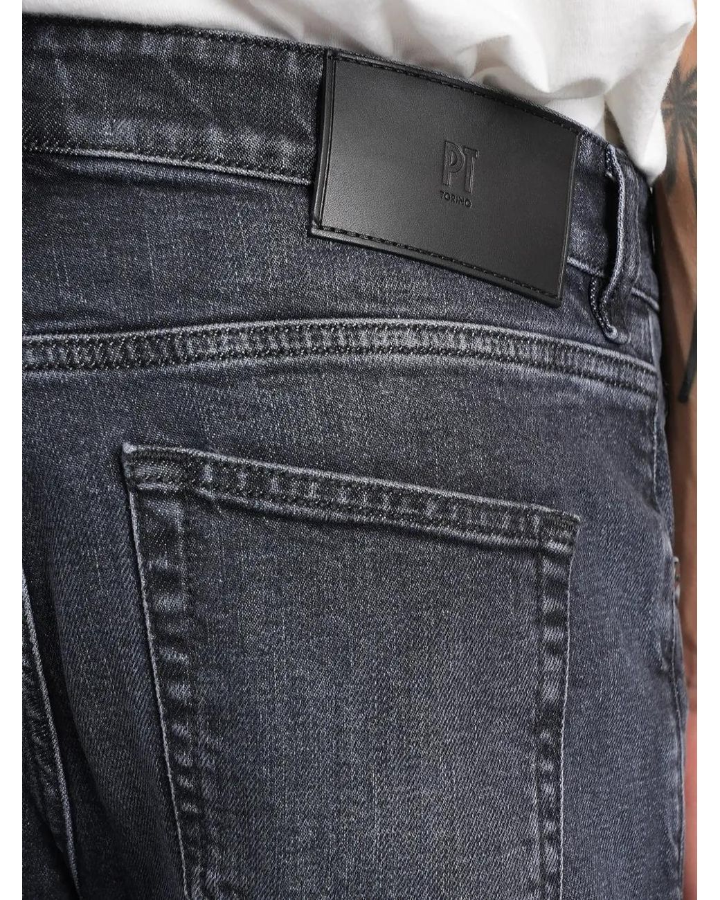 PT Torino Blue Reggae Faded-Effect Slim-Fit Jeans for men