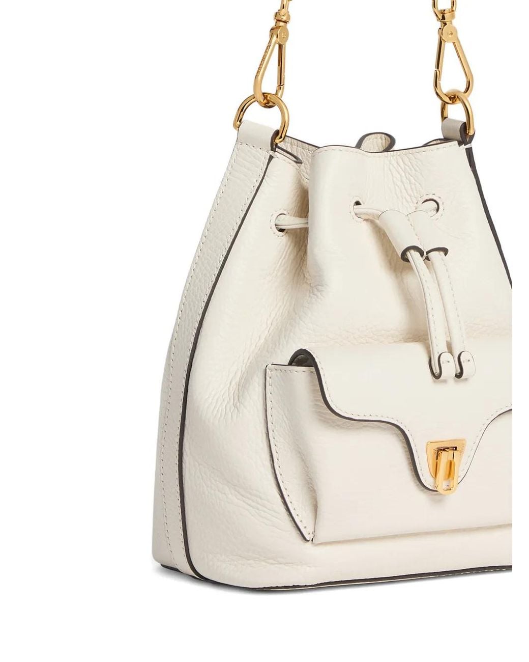 Coccinelle White Small Beat Generation Bucket Bag