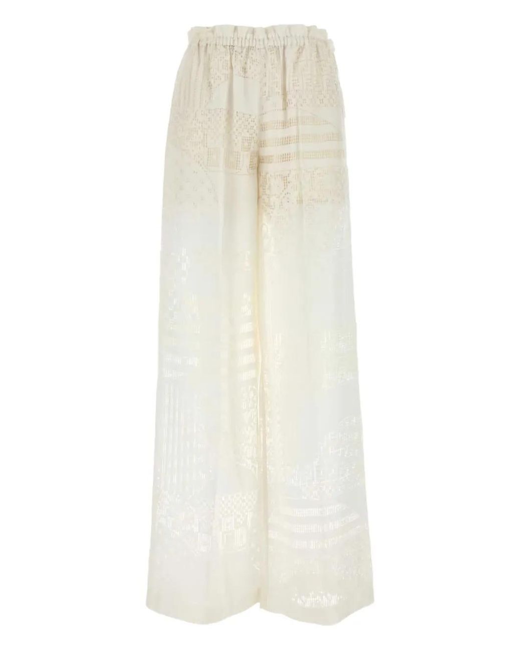 Pantaloni Con Inserti di Fendi in White