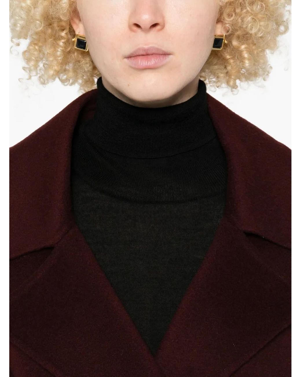 Arma Purple Double-Breasted Wool Coat