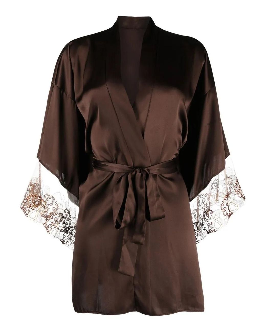 IHUOMA Brown Asasa Ya Embroidery Kimono