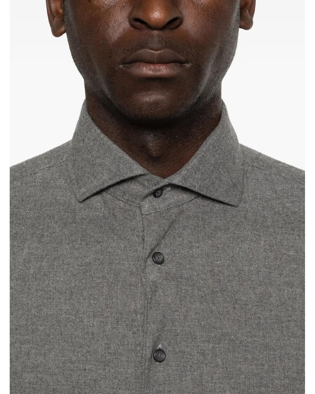 Profuomo Gray Buttoned Shirt for men