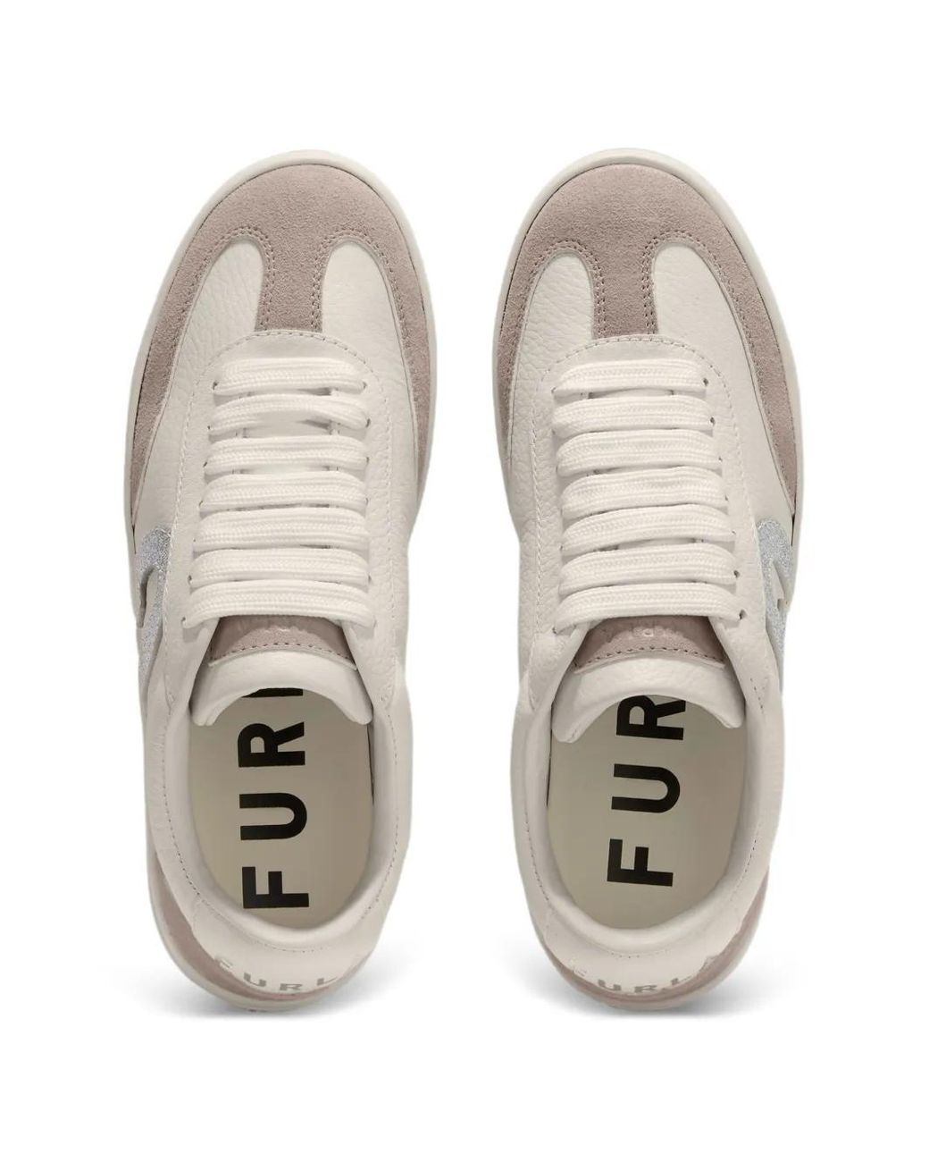 Furla White Step Glitter-Embellishment Sneakers