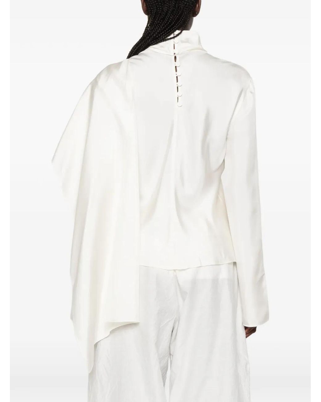 Rohe White Long-Sleeve Layered Blouse