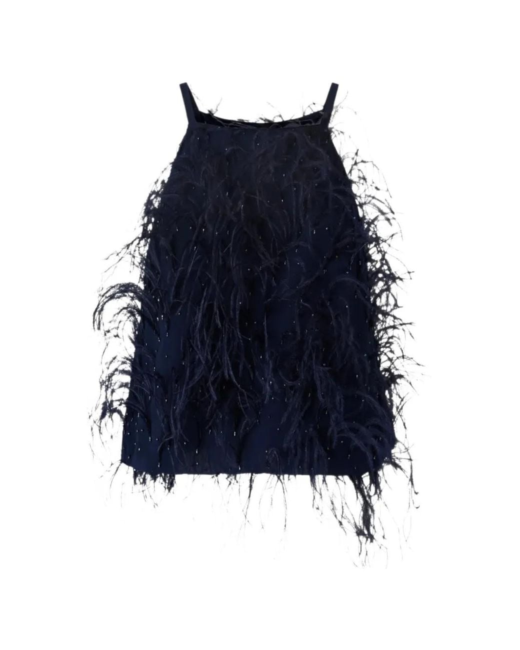 Pinko Blue Fluid Top With Feather Detailing